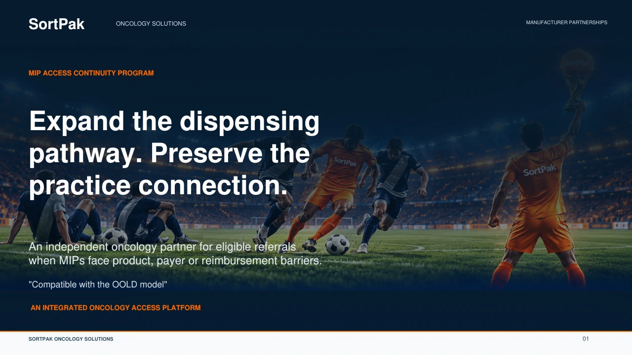 SortPak Oncology Solutions presentation with connected infusion care and medication support