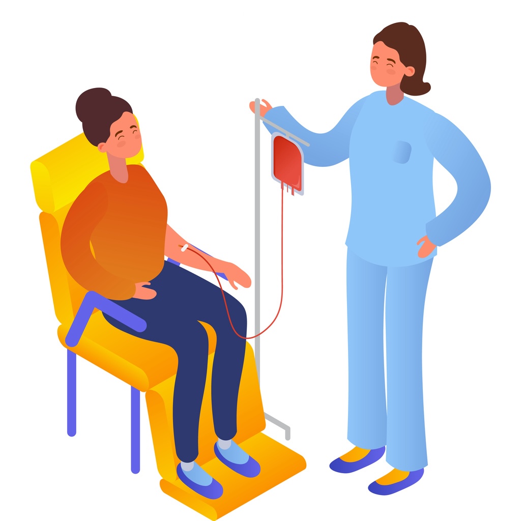 Woman getting blood isometric icon 3d vector